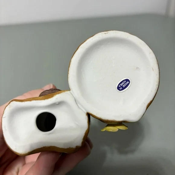 Owl Figurine Tree Stump Flower VTG Made in Korea - Picture 7 of 12